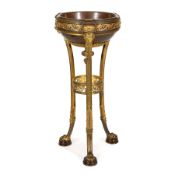 TRIPODE IN BRONZO DORATO E METALLI DIVERSI, XIX SECOLO
