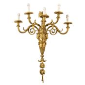 COPPIA DI GRANDI APPLIQUE IN BRONZO DORATO, XIX SECOLO