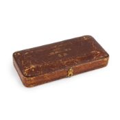 CUSTODIA IN CUOIO, LEGNO E ORO, RUSSIA, FINE DEL XIX SECOLO,