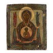 ICONA RUSSA RAFFIGURANTE LA VERGINE DEL SEGNO, INIZI DEL XVIII SECOLO