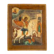 ICONA RUSSA RAFFIGURANTE SAN GIORGIO ED IL DRAGO, XIX SECOLO