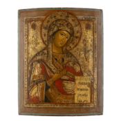 TRE ICONE RUSSE RAFFIGURANTI LA DEESIS, XIX SECOLO