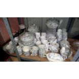 Large quantity of blue and white teaware. Not available for in-house P&P