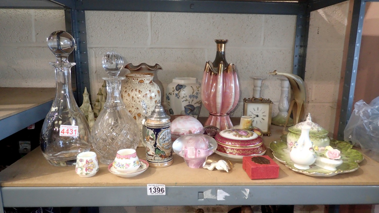 Quantity of mixed ceramics and glass to include decanters. Not available for in-house P&P