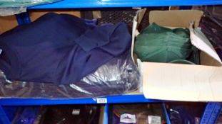 Box of green baseball caps X20 and Uneek sweatshirts, size M X10. Not available for in-house P&P
