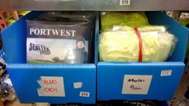 Portwest flexible waterproof rain jackets, size XXL X6 and yellow trousers, mixed sizes X15. Not