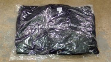 Adults premium full zip fleece black jackets, mixed sizes X8. Not available for in-house P&P THIS