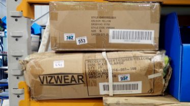 Vizwear yellow over trousers, size S X25 and size XXXL X25. Not available for in-house P&P THIS