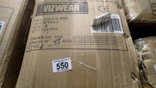 Vizwear nitrile gloves, size 9 X120. Not available for in-house P&P THIS LOT MUST BE COLLECTED BY