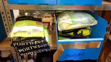 Portwest hooded yellow sweatshirts, size L X5 and Portwest boilersuits, size XXXL X6. Not