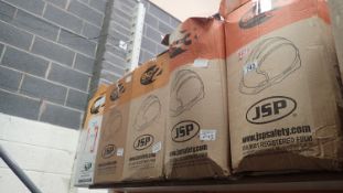 JSP EVO 3 safety helmets X20 and Evo2 helmets x30 (5 boxes). Not available for in-house P&P. THIS