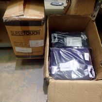 Box of Supertouch metal detectable mob caps x100 and Portwest Action trousers x8. Not available
