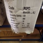 120 Predator mixed size work gloves. Not available for in-house P&P. THIS LOT MUST BE COLLECTED BY