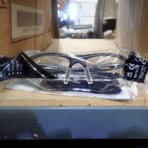 Eight boxes of Riley safety glasses, 10 in each box. Not available for in-house P&P. THIS LOT MUST