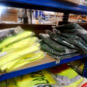 Hercules yellow jackets , mixed sizes x4 and Black Knight green trousers, mixed sizes x9. Not