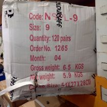 Coloursafe work gloves, size 9 x120. Not available for in-house P&P. THIS LOT MUST BE COLLECTED BY