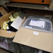Approximately 60 wrist and forearm protectors and 6 Moldex empty mask boxes. Not available for in-