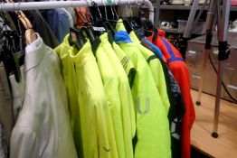 Twelve mixed cycling jackets including Castelli. Not available for in-house P&P