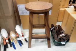 Lifestyle Arts Fairtrade new old stock pair of Large Plain 11x20" Stools, each factory sealed. Not