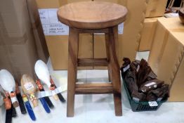 Lifestyle Arts Fairtrade new old stock pair of Large Plain 11x20" Stools, each factory sealed. Not