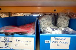 Box of full Predator Rigger gloves and a box of red jackets. THIS LOT MUST BE COLLECTED BY FRIDAY