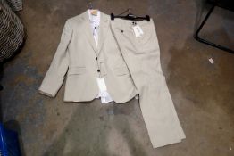 Jaeger suit with white shirt jacket 38 inch chest, trousers 32 inch, shirt S. Not available for in-