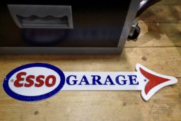 Cast iron Esso garage sign, W: 50 cm. UK P&P Group 2 (£24+VAT for the first lot and £5+VAT for