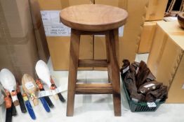 Lifestyle Arts Fairtrade new old stock pair of Large Plain 11x20" Stools, each factory sealed. Not