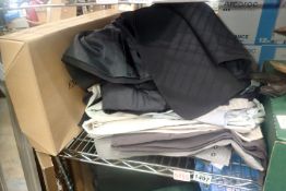Shelf of mixed Armani shirts, mainly size L and Armani jacket 38 inch. Not available for in-house