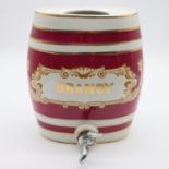 Late 19th century pub 'Brandy' barrel, lacking cover, H: 28 cm. UK P&P Group 2 (£24+VAT for the