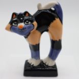 Lorna Bailey cat Rafa, H: 15 cm. UK P&P Group 1 (£18+VAT for the first lot and £2+VAT for subsequent