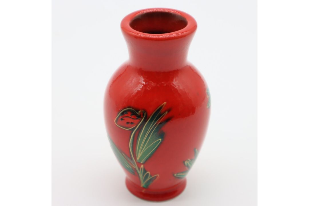 Anita Harris small vase in the Bees pattern, signed in gold to base, H: 13 cm. UK P&P Group 1 (£18+ - Image 2 of 3