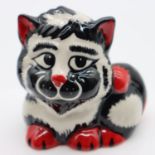 Lorna Bailey cat Frizzle, H: 10 cm. UK P&P Group 1 (£18+VAT for the first lot and £2+VAT for