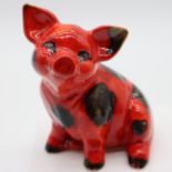 Anita Harris piglet figure, signed in gold to base, H: 15 cm. UK P&P Group 1 (£18+VAT for the