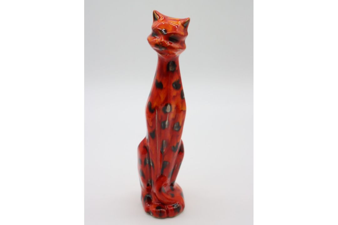 Anita Harris Deco cat figure, signed in gold to base, H: 24 cm. UK P&P Group 2 (£24+VAT for the - Image 1 of 3