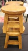 Four Lifestyle Arts Fair Trade new old stock hardwood stools, D: 27 cm H: 25 cm. Not available for