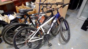 Three bicycles, Apollo, Raleigh and Marin. Not available for in-house P&P