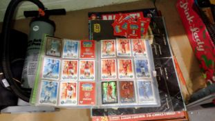 Mixed collectables including full Match Attax trading cards in binder, framed cigarette card set and