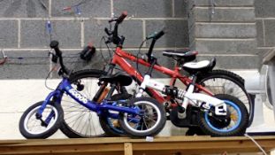 Three childrens bikes. Not available for in-house P&P