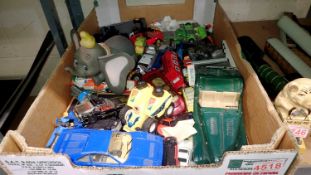 Box of mixed diecast vehicles to include Matchbox and Corgi. Not available for in-house P&P