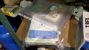 Sixty 1960's football programs and seven 1950's - 1960's boxing tickets. UK P&P Group 2 (£24+VAT for