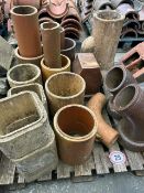 Assorted drainage piping inc. red brick, salt glazed, etc