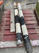 Two-section cast iron zebra crossing pillar, total height approx. 200cm