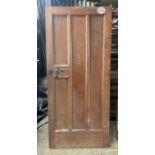Four panel Oak door, 86cm w x 192cm h
