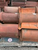 Approx. 30 ridge roof tiles inc. half round and angled