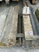 Four sandstone drainage gully sections, largest measures 40cm w x 179cm l x 18cm h
