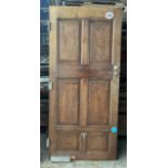 Six panel Oak fire door, 93cm w 202cm h