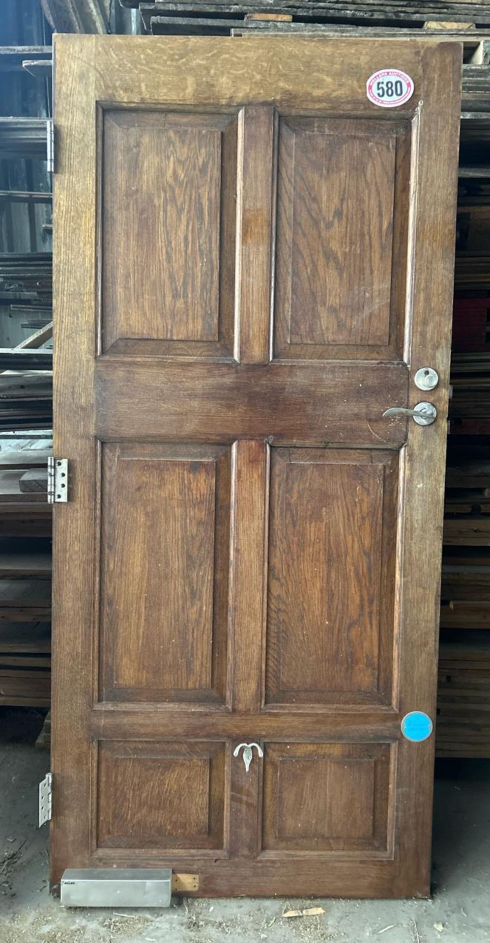 Six panel Oak fire door, 93cm w 202cm h