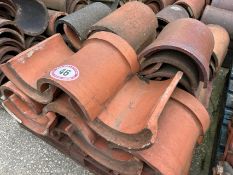 Approx. 35 assorted half round ridge roof tiles