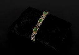 Historisches Armband mit Smaragden und Diamanten.